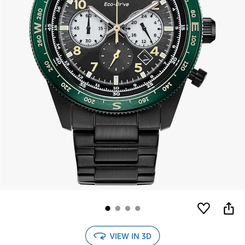 Citizen Eco-Drive Black and Green Watch